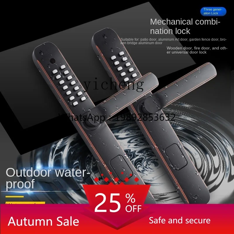 

mechanical combination lock courtyard wrought iron fence garden door broken bridge aluminum double-sided