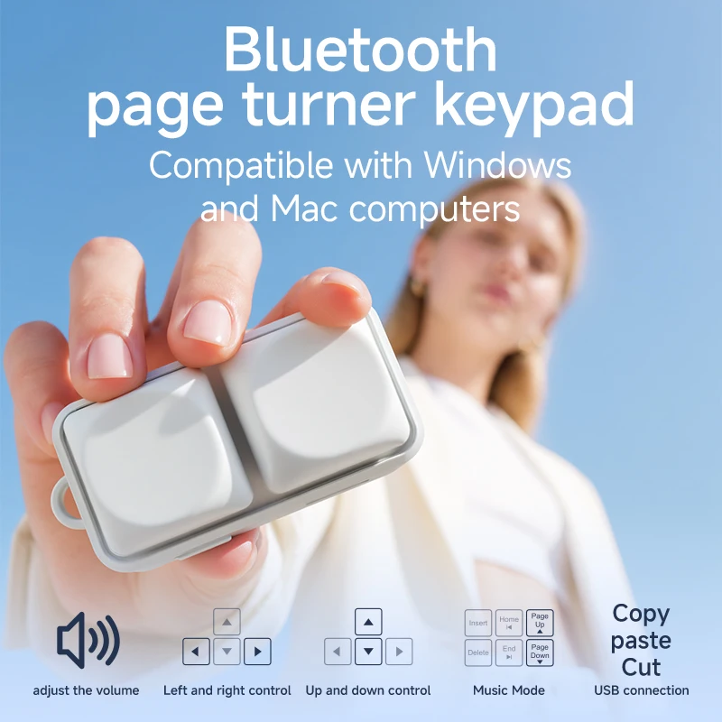 PCWhite Free2 Small Keyboard Mini Bluetooth Remote Control PC Computer Bluetooth Page Turner Remote Control Artifact