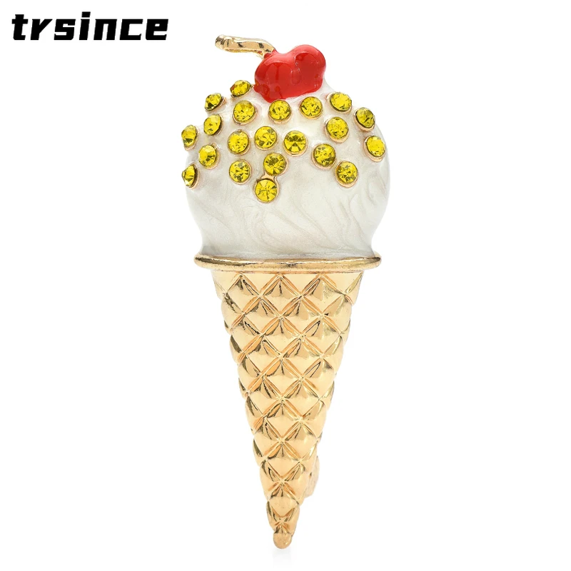 Süße Kirsche Eis Broschen für Frauen Unisex Emaille leckere Dessert lässig Party Brosche Stifte Geschenke Zubehör