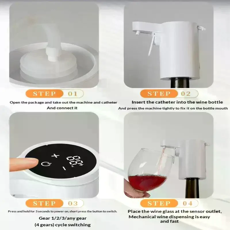 

Умный электрический аэратор для вина и наливной станок, автоматическое десятилетие одним касанием с перезаряжаемым насосом, идеально подходит для наливания всех времен