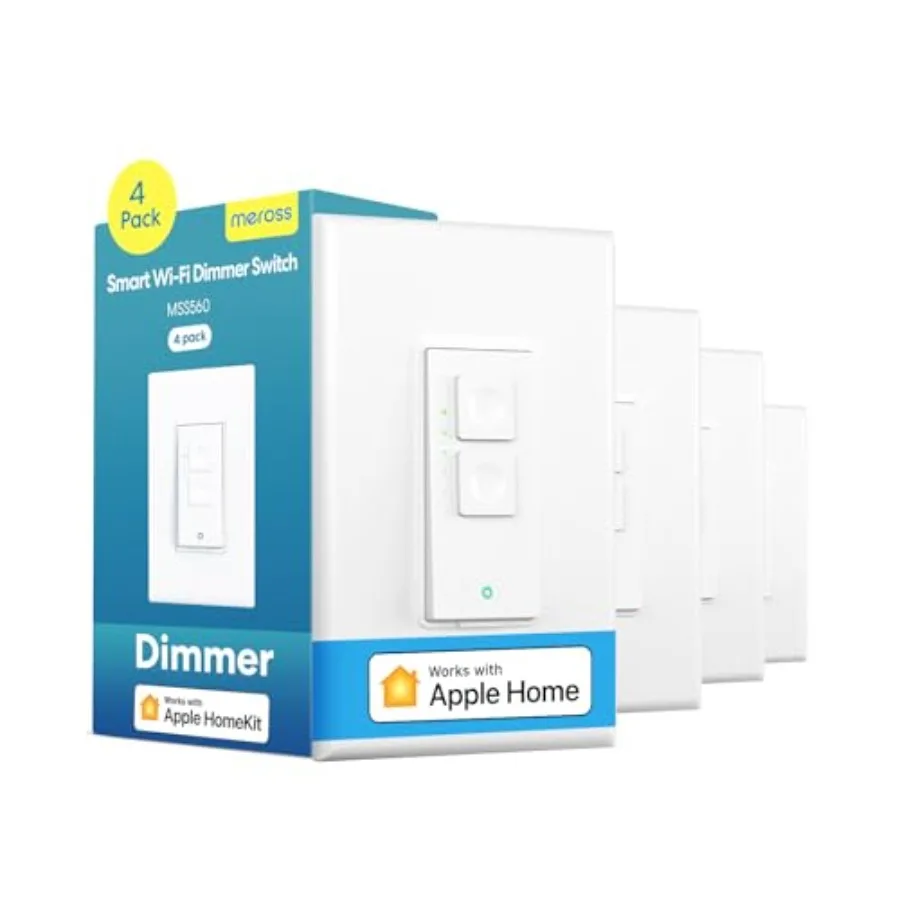 

Smart Dimmer Switch Single Pole Supports Apple HomeKit Alexa Google Assistant and SmartThings 2.4Ghz WiFi Light Switch for Dimm