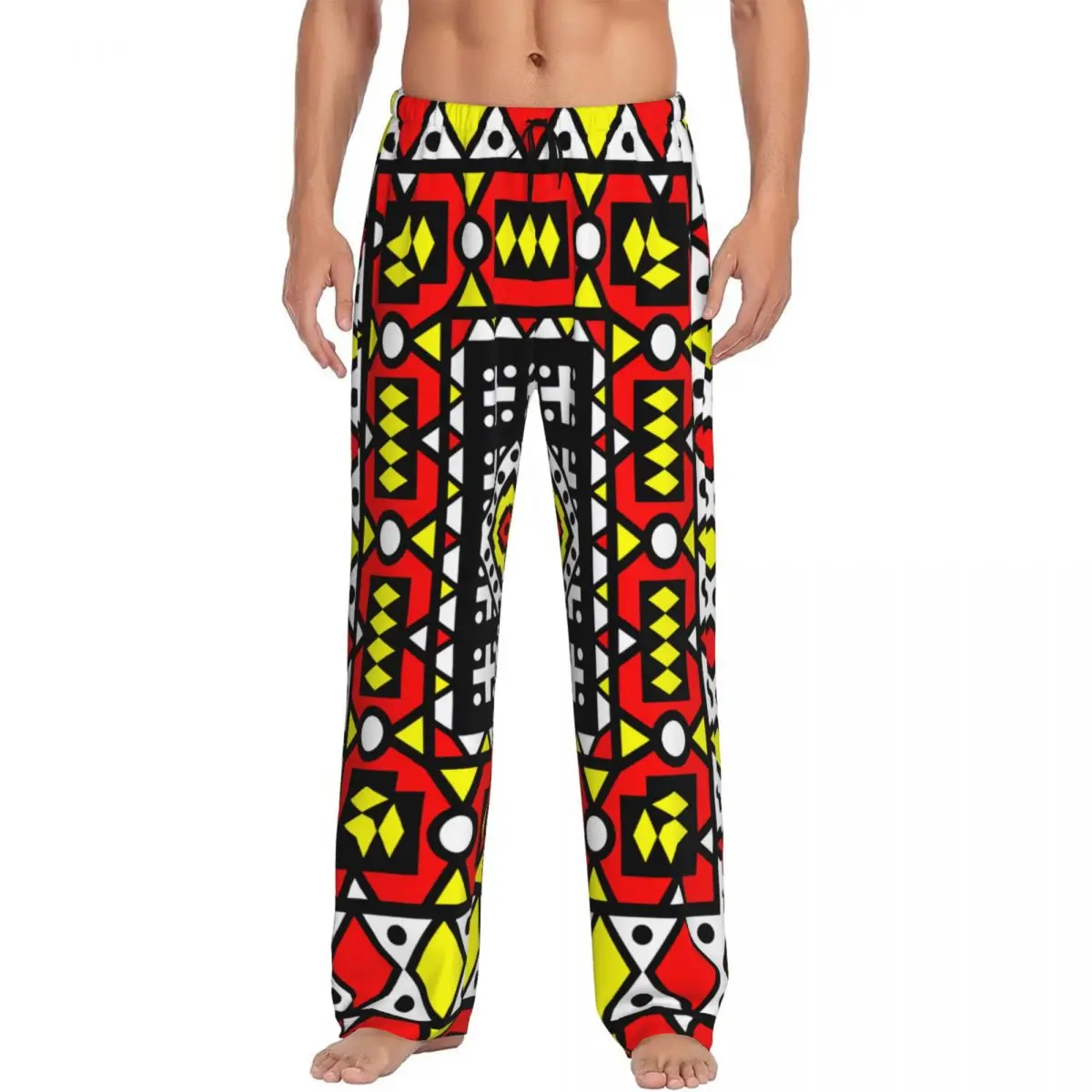 

Custom Kizomba Samakaka Ankara Pajama Pants Sleepwear Men African Pattern Wax Design Sleep Lounge Bottoms with Pockets