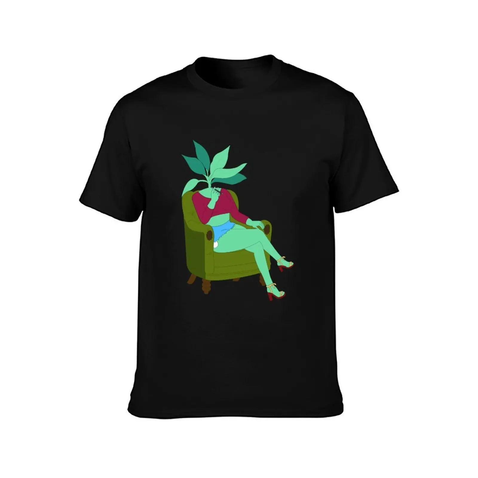 The Plant Neighbor T-Shirt, Summer Casual Cotton Tee, Oversized Streetwear Tops, Vintage Graphic Print, Loose Fit Short Sleeve
