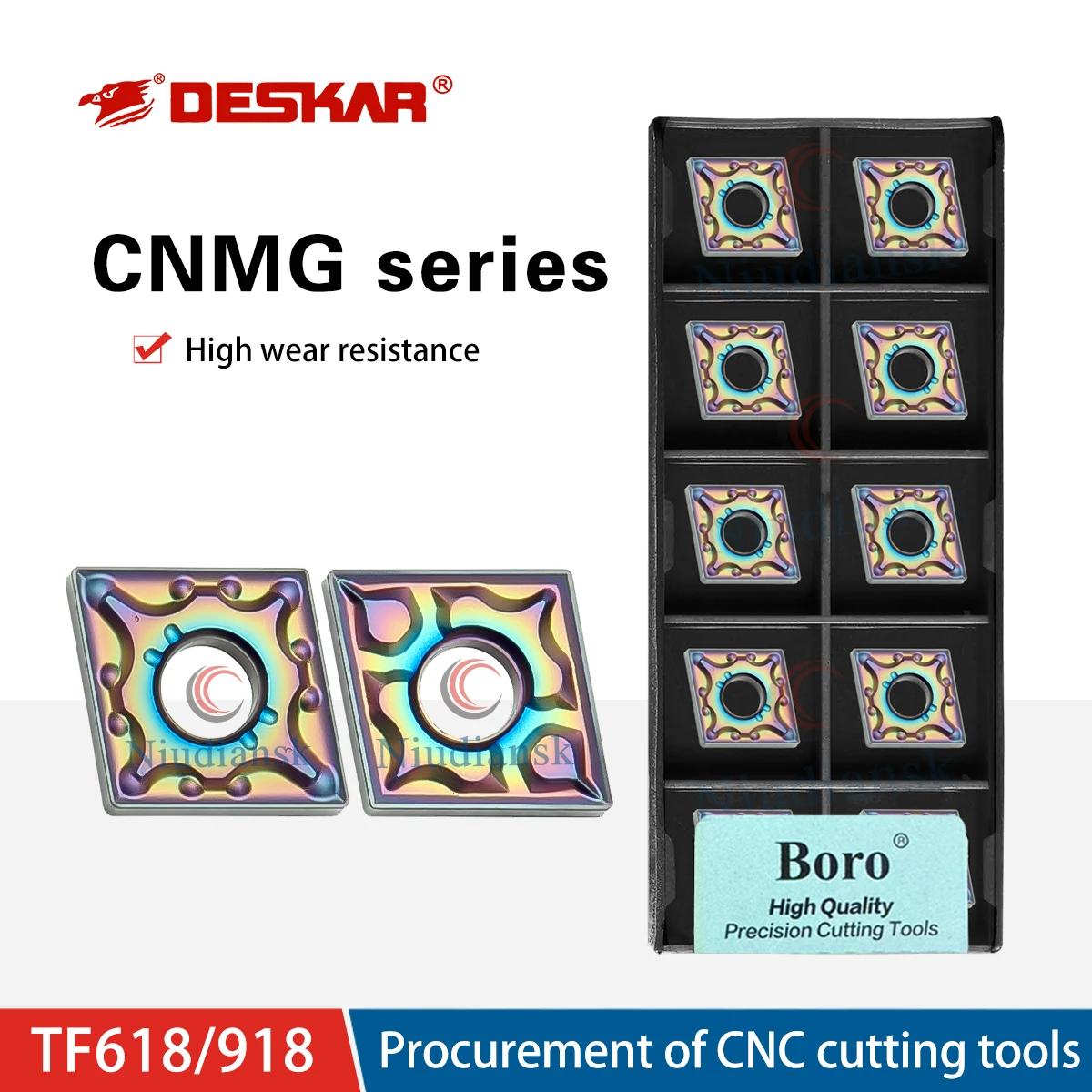 

CNMG120404/08-MA TF618 CNMG120404-TF TF918 CNC Outer Round Seven Colors Cutting Inserts Turning Tools Processing Hardened Steel