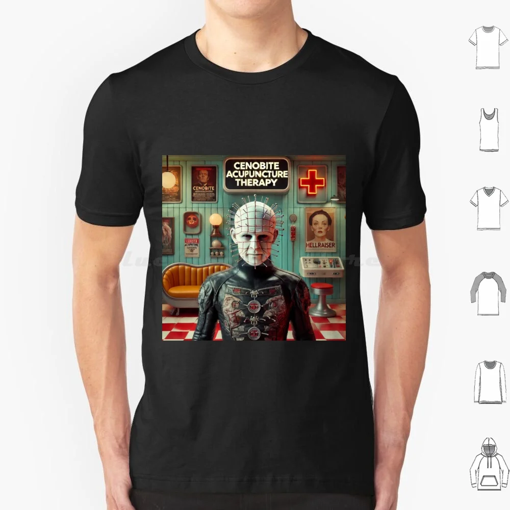 Camiseta de terapia de acupuntura estilo Cenobita, Camiseta de algodón para hombres y mujeres, estampado artesanal, Hellraiser, Cenobite, Pinhead, monstruo, Terror de Halloween