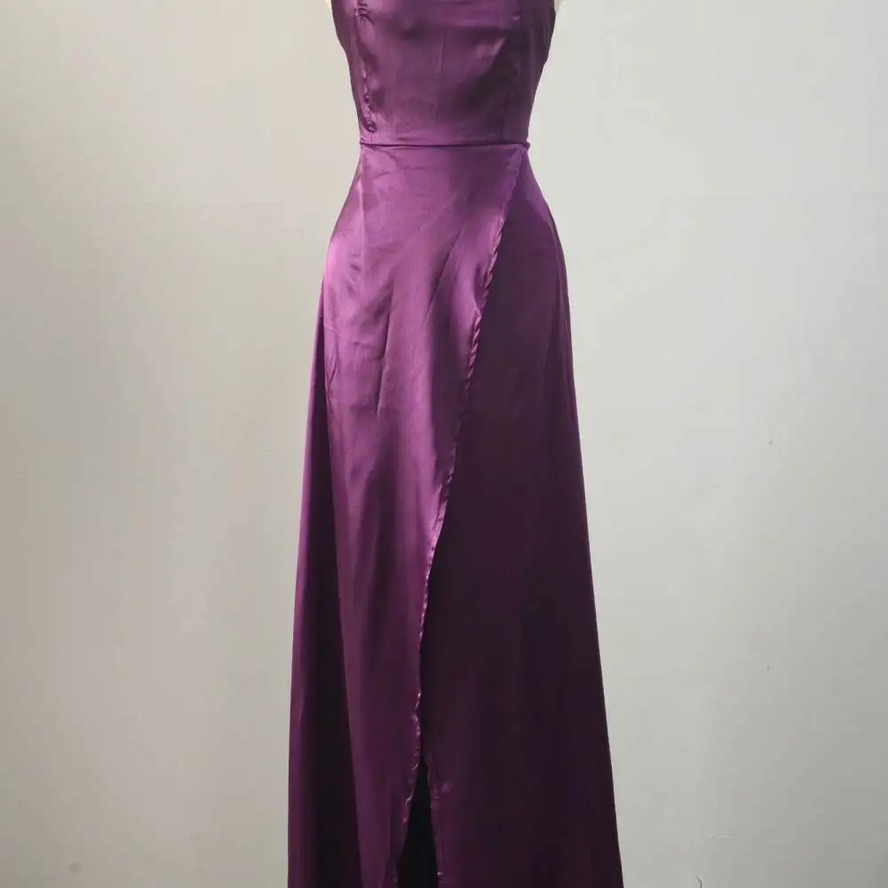 Solid Color Bridesmaid Maxi Dress Sleeveless Backless Long Gown Elegant Formal Wedding Guest Evening Party Dresses