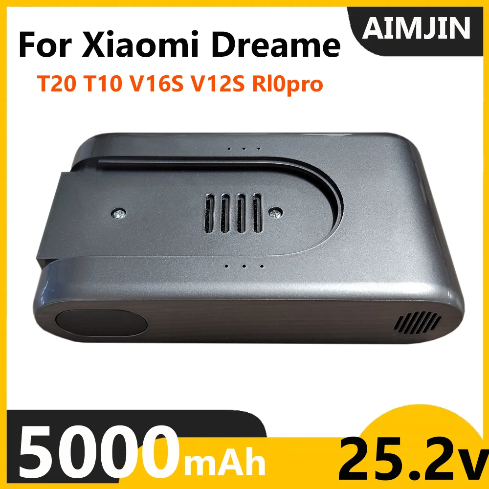 25.2V 5000mAh Battery for Xiaomi Dreame R10pro T10 V12S V16S T20 Vacuum Cleaner Replacement Lithium Battery