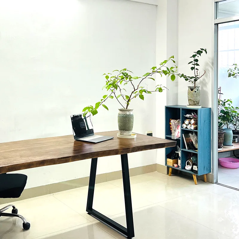 Table leg support frame, metal wrought iron bar desk rack