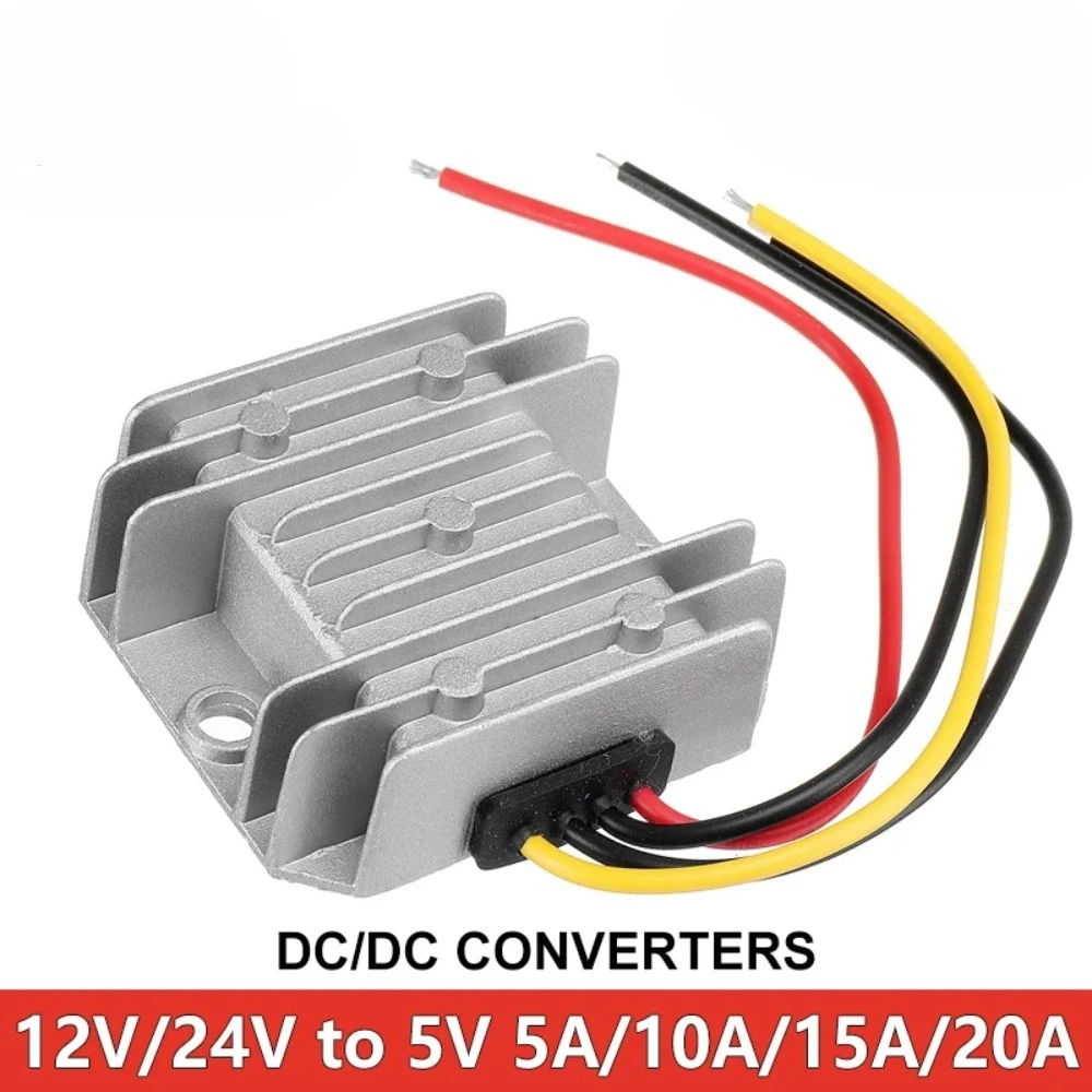 DC 12V/24V to 5V 5A 10A 15A 20A Step-down Power Converter Module Buck Voltage Regulator LED Switching Power Supply Adapter