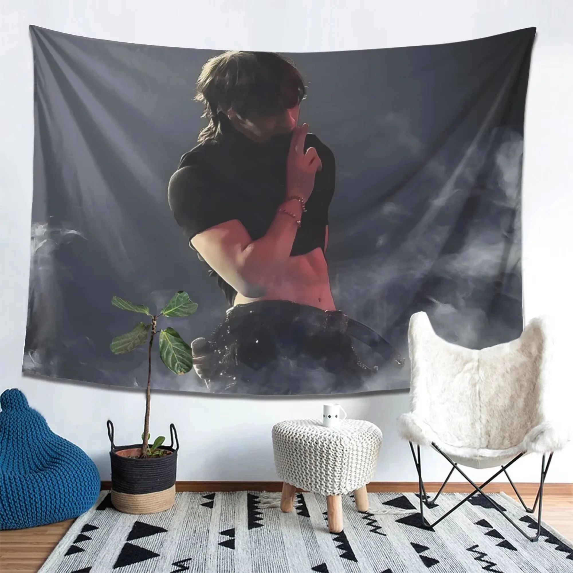 SKZ Han Creative Fabric Wall Hanging Kpop Inspired Aesthetic Tapestry Headboard Backdrop Stylish Room Decor