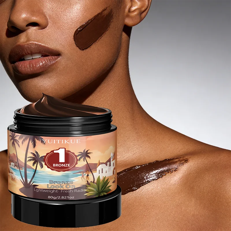 YUITIKUE Bronze Look On Self Tanning Cream - No Sun Required, Natural Bronze Glow, Long-Lasting & Hydrating 80g
