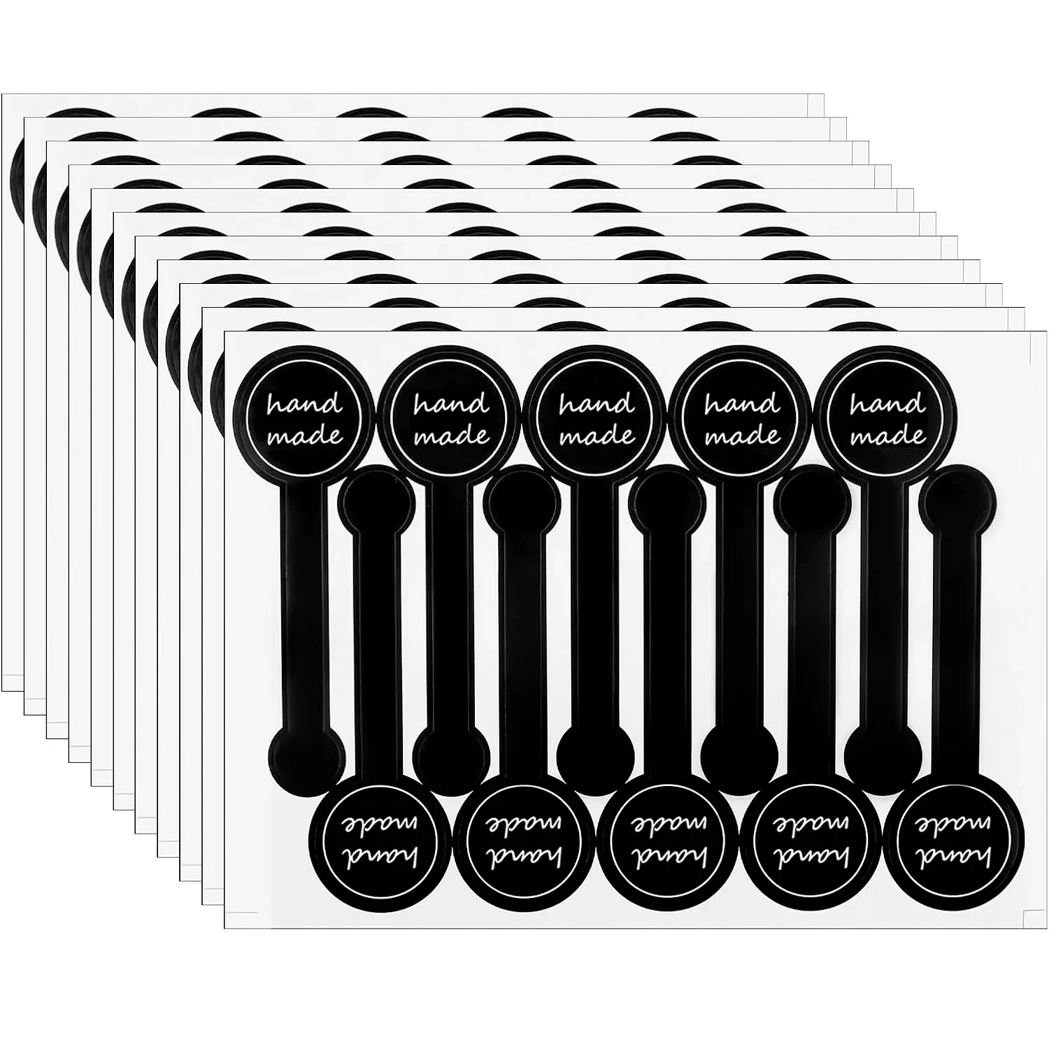 10PCS Hand Made Sticker, Black Pudding Sticker, Baking Push Push Music Handmade Sealing Decorative Sticker