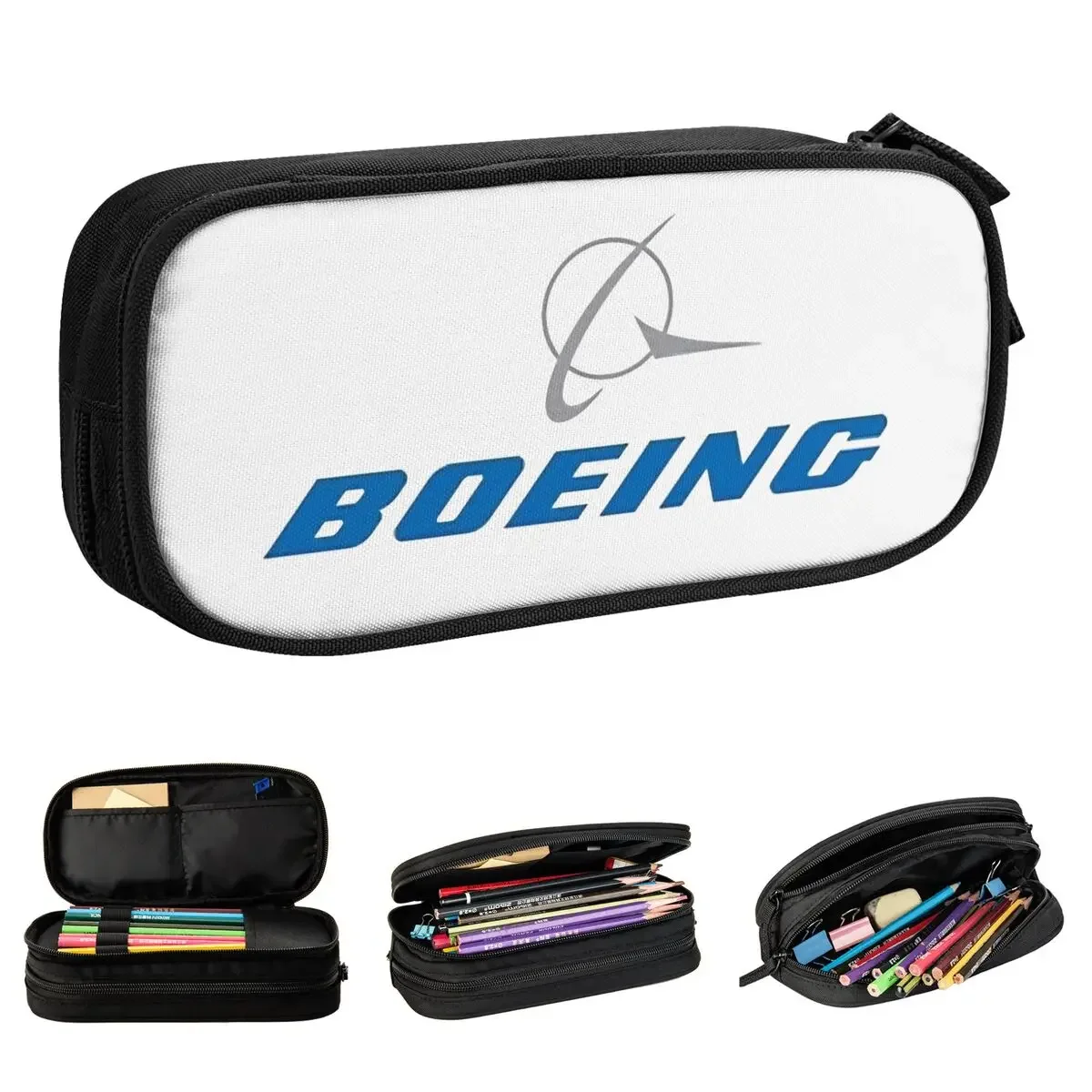 Boeing Airplane Pencil Case New Pen Holder Bags Student Big Capacity School Supplies Cosmetic Pencilcases