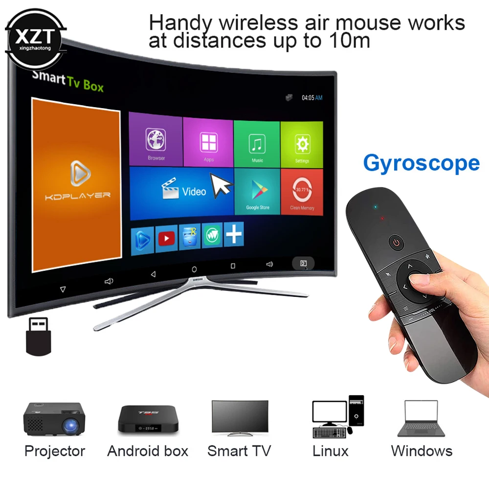 Wechip W1 Air Mouse 2.4G Wireless Keyboard Remote Control IR Remote Learning 6-Axis Motion Sense for PC Smart TV Android TV Box