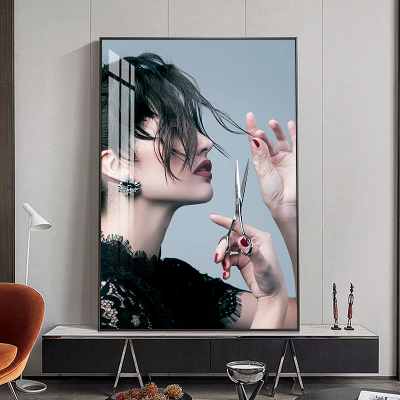 Modern Barber Shop Decorative Painting Hair Salon Hair Salon Hairstyle Posters and Prints for Porch Living Room Wall Art Cuadros