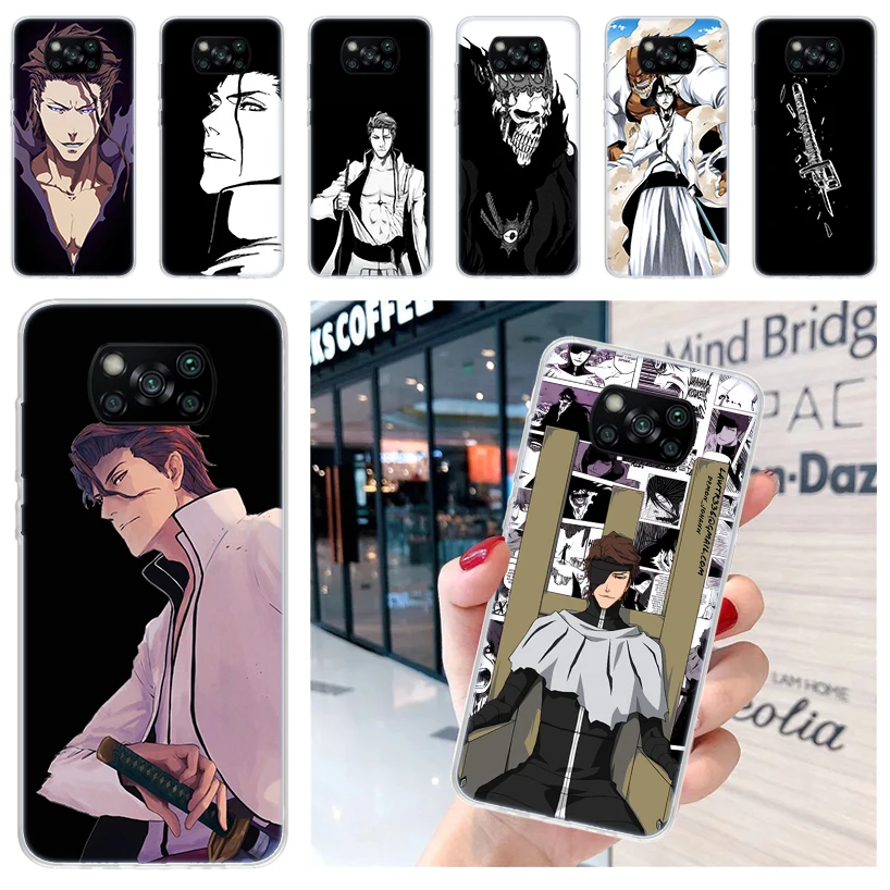 Bleach Aizen Sousuke Soft Phone Case para Xiaomi, Coque Capa para Poco X5, X4, Gt, X3, NFC, M5s, M4 Pro, M3, F3, F2, F1, Mi Nota 10, a2, A3 Lite