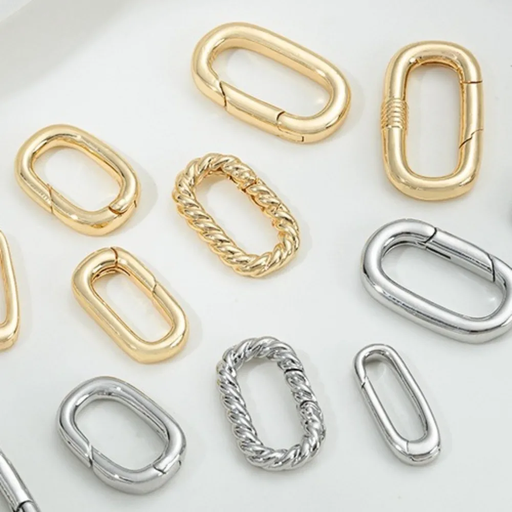 

1 шт. медные застежки 14 К золотого цвета овальное кольцо пряжка яйцо пружинная пряжка DIY браслет ожерелье сумка цепочка ювелирные изделия соединительная пряжка