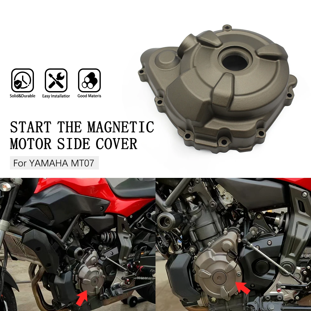 

Motorcycle Left Engine Stator Cover Crankcase For YAMAHA FZ07 2014 2023 MT07 Tracer 700 XSR700