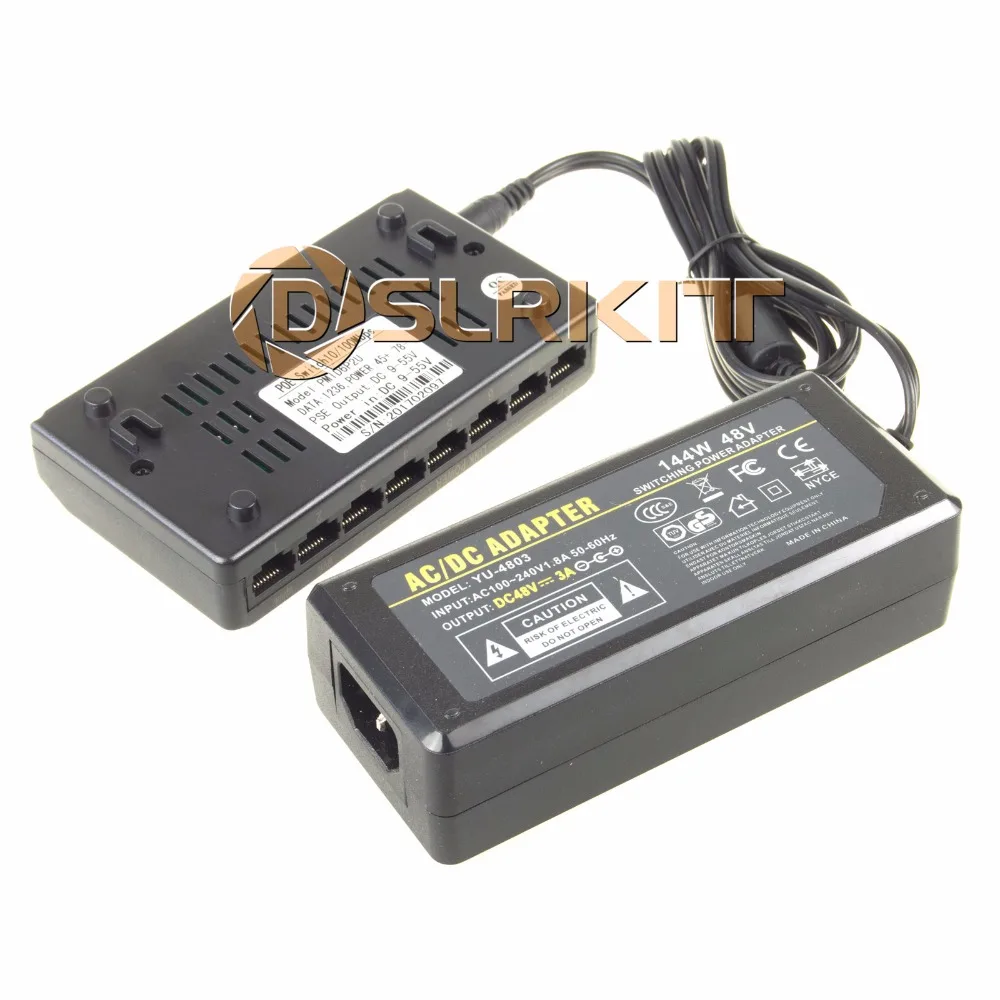 DSLRKIT 72 W 8 Ports 6 PoE-Injektor Power Over Ethernet Switch 48 V 2 A PMID6P2U