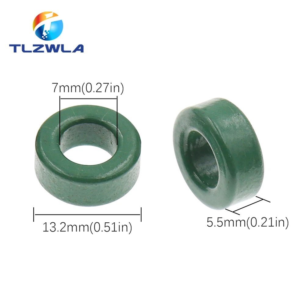 10PCS Green Magnetic Ring Ferrite Magnetic Ring 13*7*5 Anti-interference Core Filter Inductance Transformer Magnetic Ring