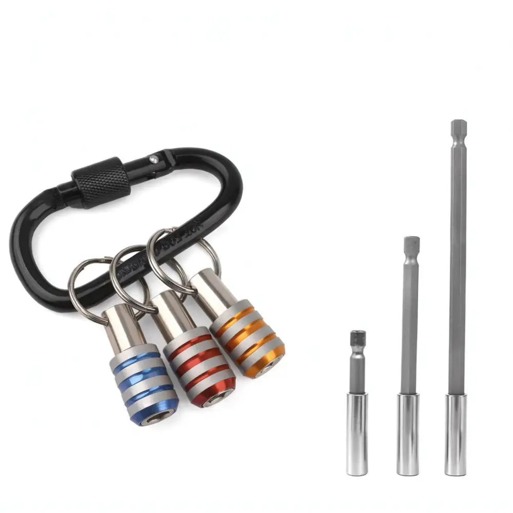 Aluminum Alloy Drill Bit Holder Keychain Quick Release Adapter Hex Shank Connector Efficient Power Tool Hand Tool Accessory