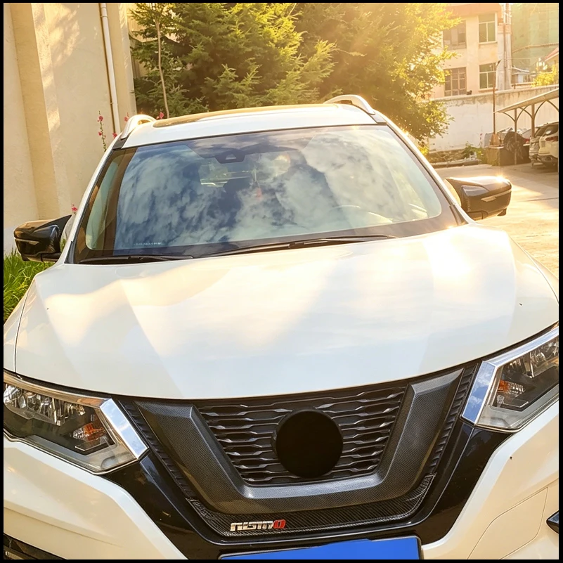 

For Nissan Rogue X-Trail T32 2014-2020 Rearview Mirror Cover Caps Sticker Trim with Horn Car Decorative Accessories Auto Styling