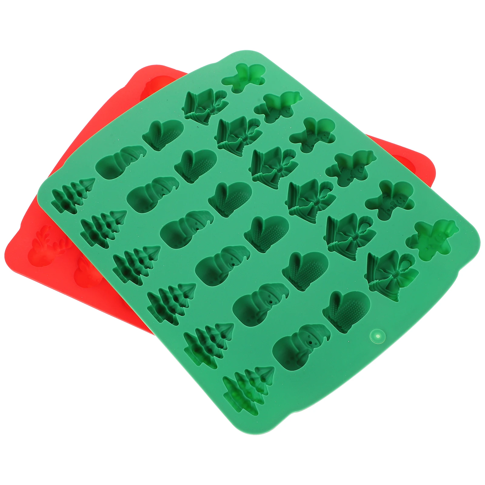 

2pcs Christmas Silicone Molds Creative Chocolate Candy Mold Baking Tool For Diy Home Use Flexible Chocolate Making Mold