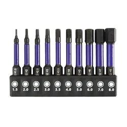 10Pcs Head Allen chave Broca Set Allen Chave fenda Bit Magnético