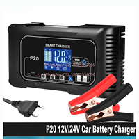 HTRC 20A 12V-24V P20 Battery Charger for Smart Car Battery Charger Repair Auto Moto Lead Acid AGM GEL PB Lithium LiFePo4 Battery