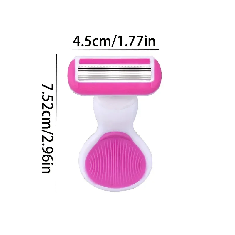 Pink 6-Layer Lady Portable Shaver Travel Set Mini Razor Hair Removal Tool Shell Soap Travel Kit