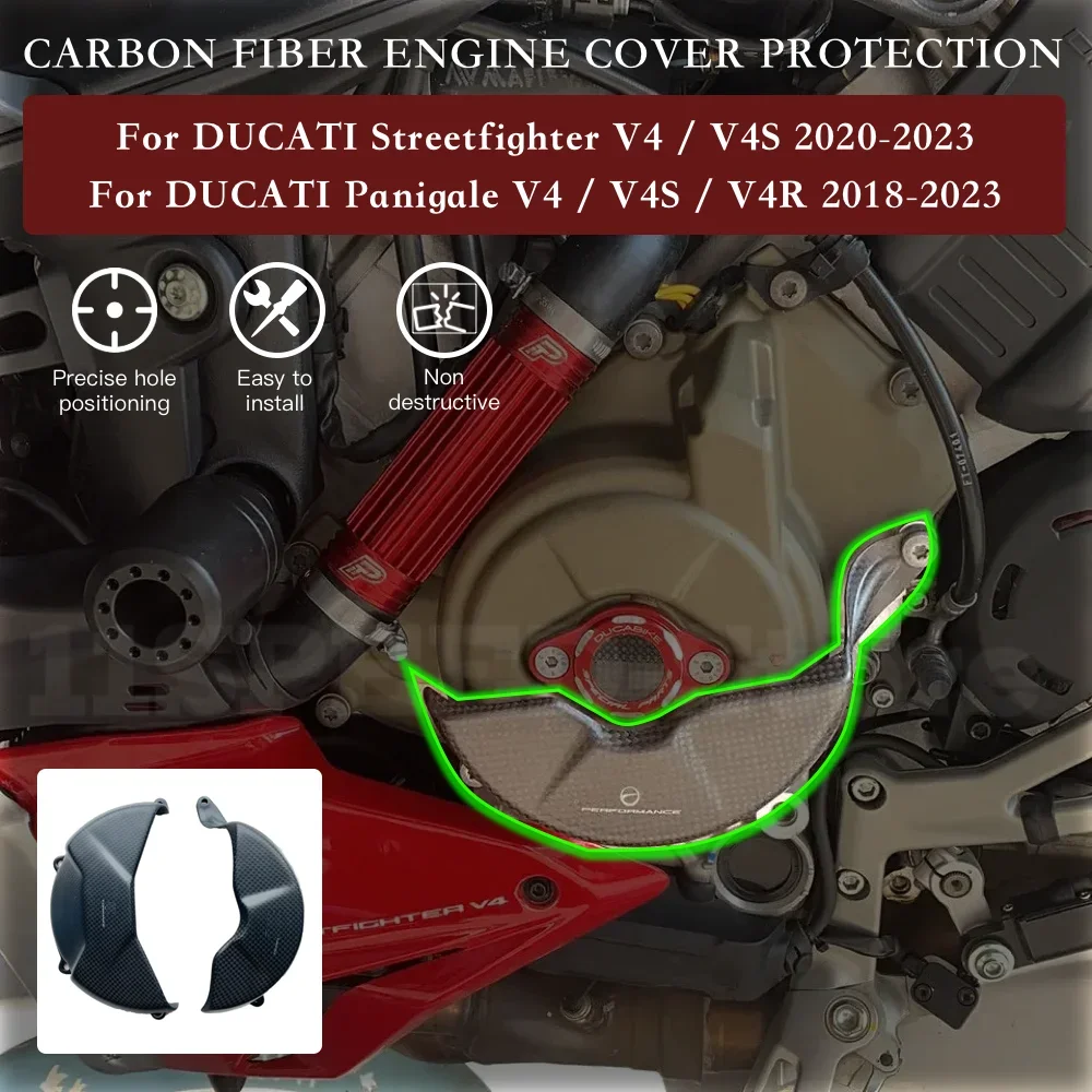 

Motorcycle Modification Carbon Fiber Engine cover Cluth cover Protection For DUCATI PANIGALE V4 V4S V4R 2018-2022 High Quality