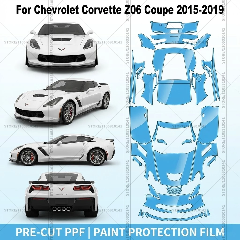 

Предварительно нарезанная прозрачная защитная пленка PPF для автомобилей, профессиональная автомобильная пленка PPF для Chevrolet Corvette Z06 Coupe 2015-2019