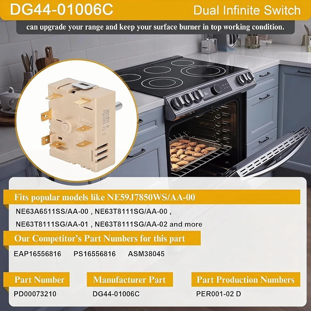 AB42-DG44-01006C Surface Infinite Switch For Range Surface Control Infinite Switch Replaces For PER001-12D