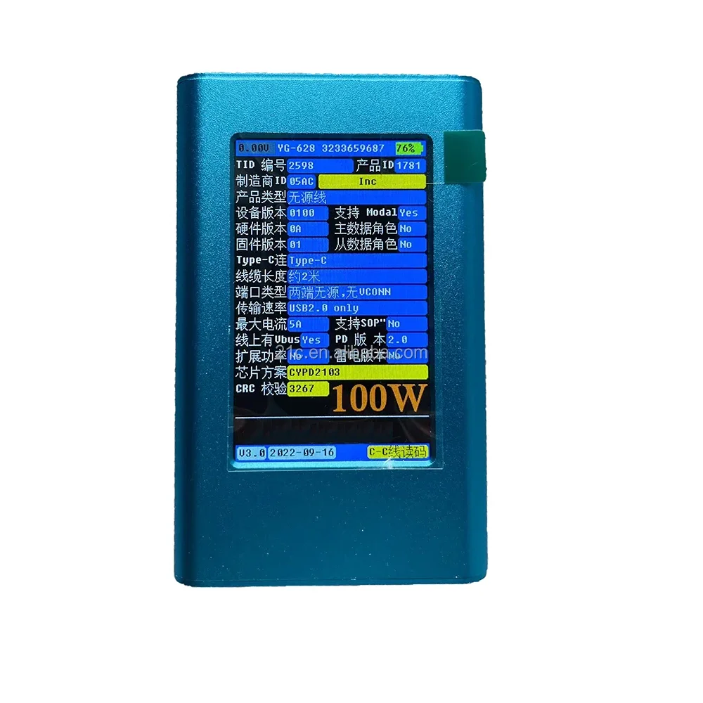 True Box YG-616 YG-628W for Original 20w Charger Reader E75 C94 Data Cable Usb Cable Tester   and False Detector
