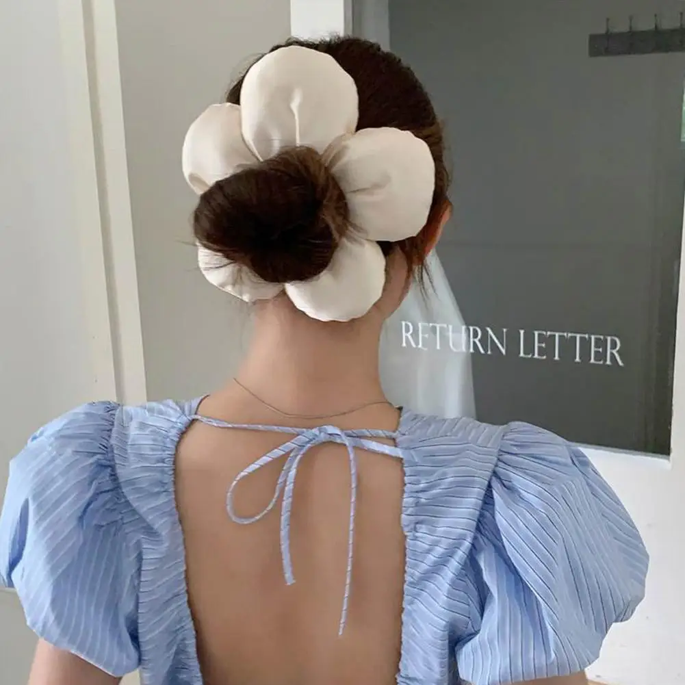 2024 coreano criativo exagerado flor scrunchie cocar feminino menina design na moda elástico faixa de cabelo férias acessórios para o cabelo