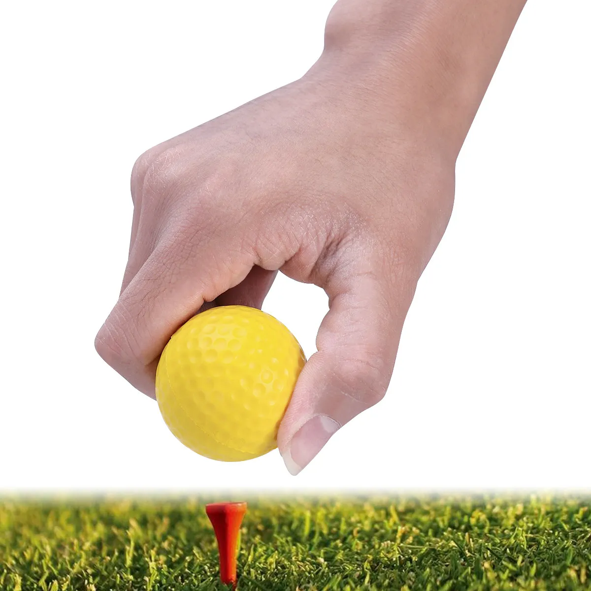 

6Pcs Flexible Golf Practice Balls PU Soft Light Weight Indoor Outdoor Training Balls Colored White Yellow Green