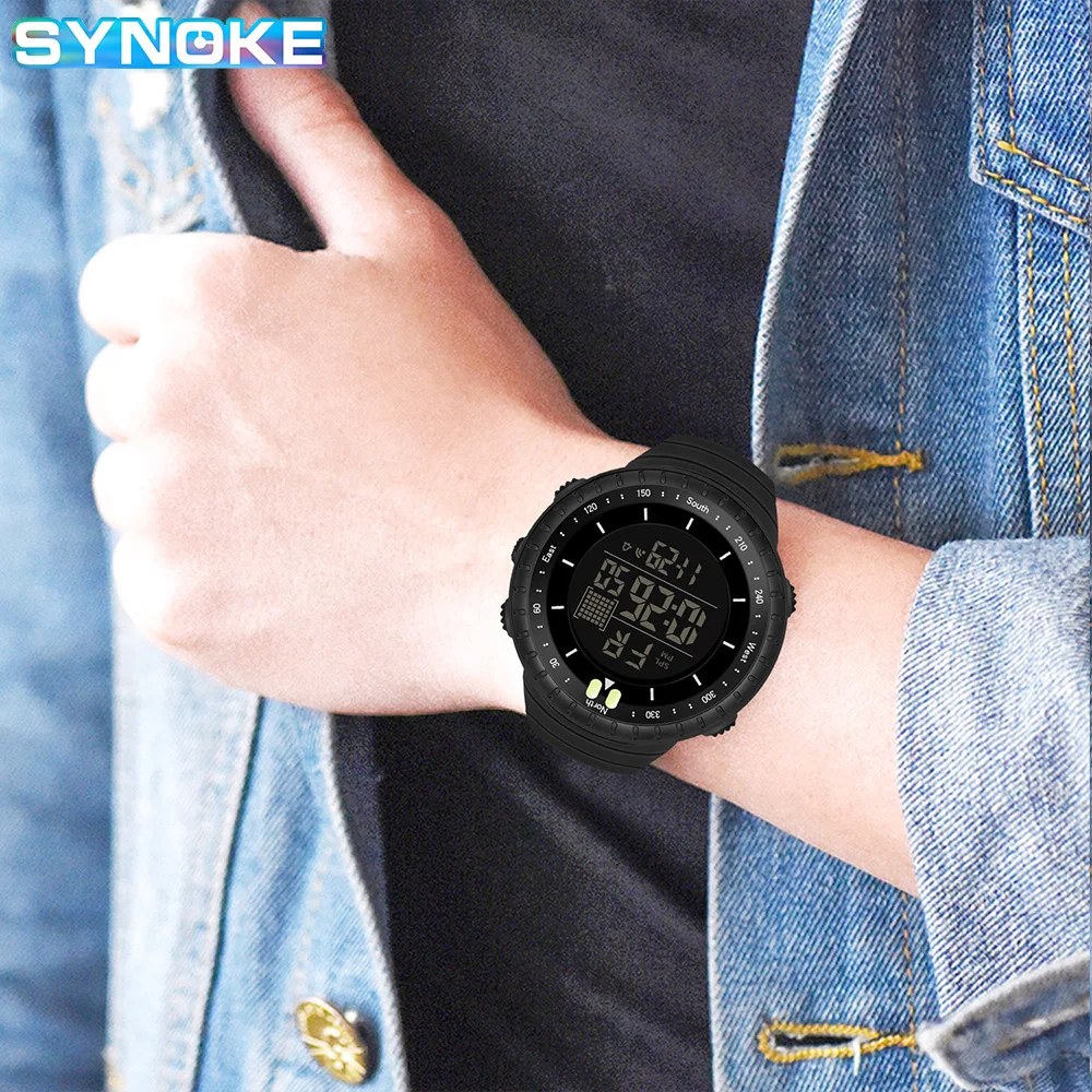 SYNOKE Outdoor Military Digital Watch For Men Fashion Retro Men Watch Sports Waterproof Men Watch Multifunctional Handsome Men