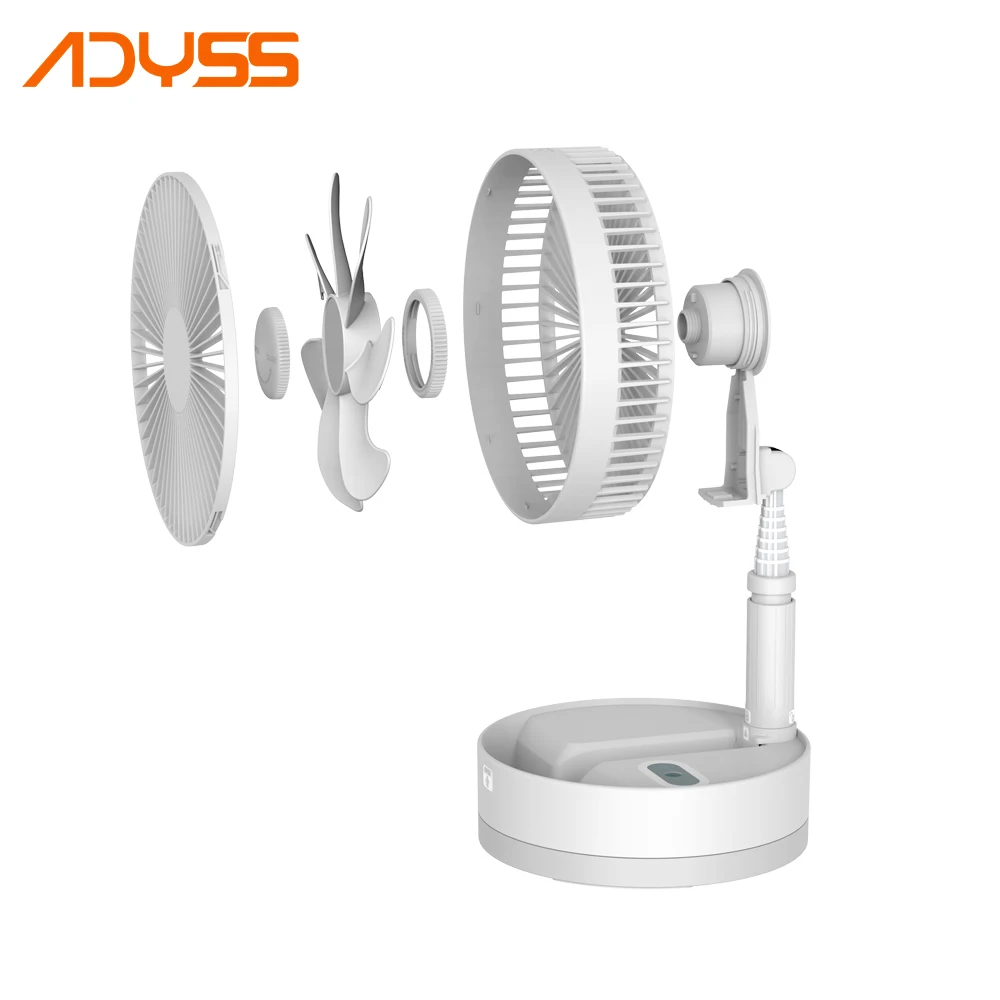 P10 طوي مروحة محمولة 10800mAh USB التحكم عن بعد مروحة تبريد الهواء نوع C الصامت قابلة للشحن مروحة مكتب للتخييم المنزل