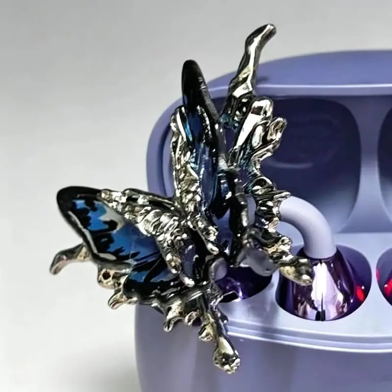 New Butterfly Earphone Clips Headphone Accessories Artificial Crystals Earphone Decorations Perfect For Daily Use Parties