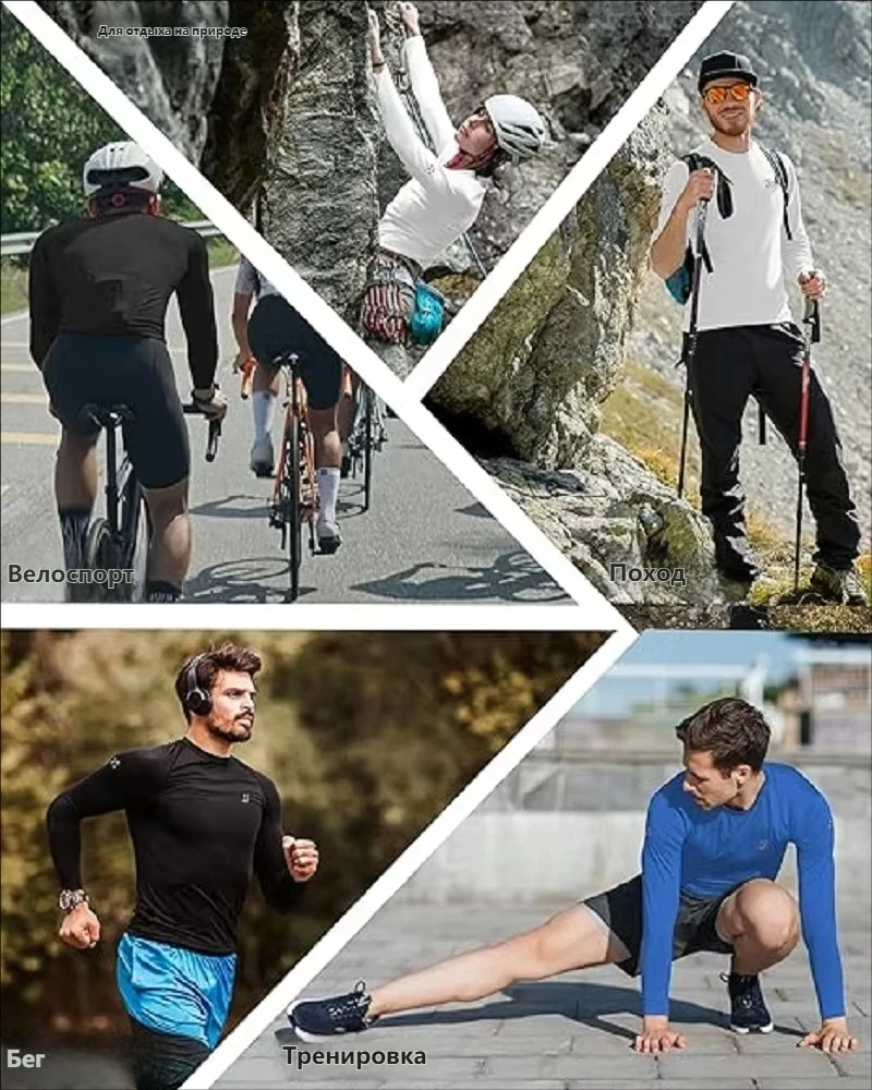 Men’s UPF 50+ Performance Long Sleeve T-Shirt UV Sun Protection Fishing Hiking Sports Shirts  Breathable Running Soccer Shirts image 6