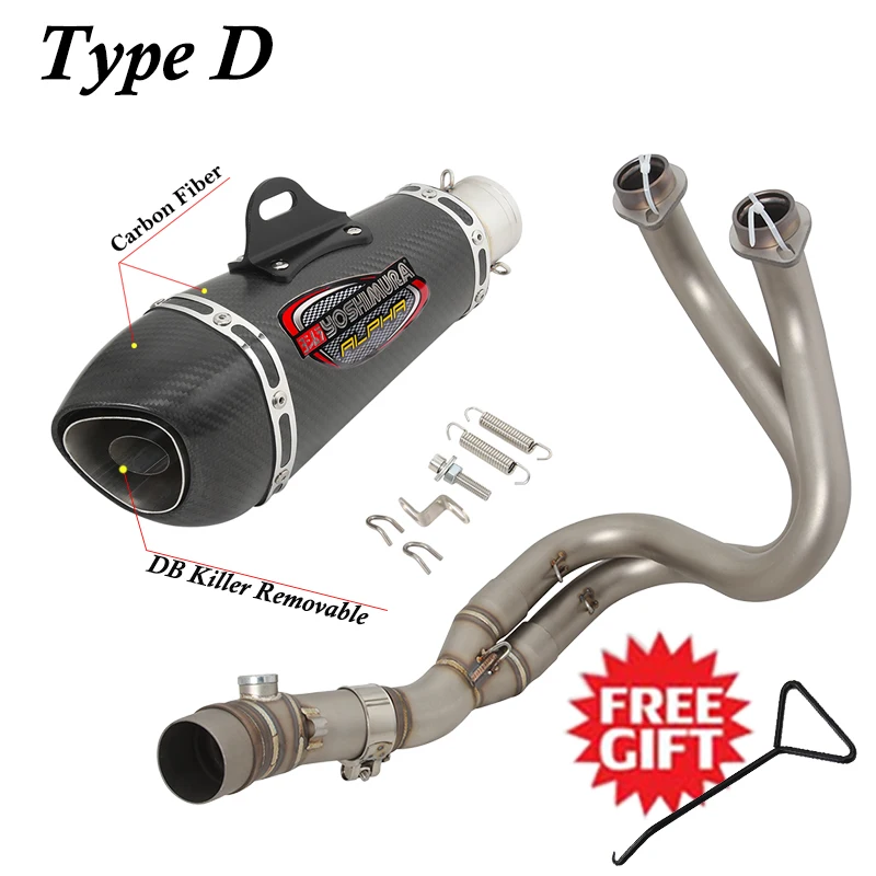 Full System For Kawasaki ER6N ER6F Versys 650 Z650 Ninja 650 Motorcycle Exhaust Escape Silencer Yoshimura DB Killer Front Center