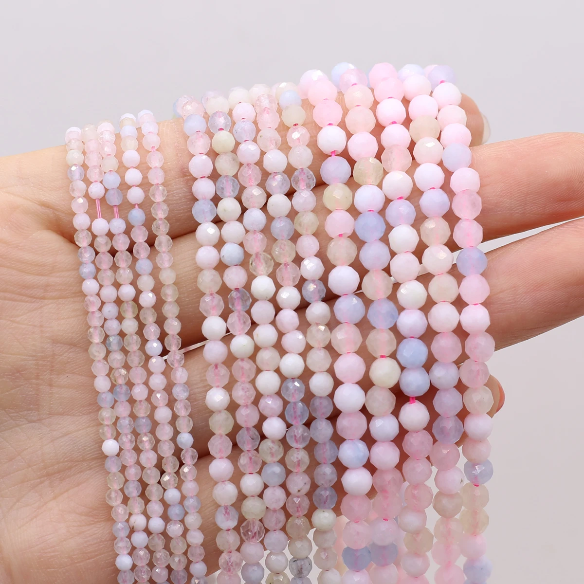 Natural Stone Beaded Faceted Round Morgan Gemstone Isolation Loose Beads for Jewelry Making Diy Necklace Bracelet Accessories