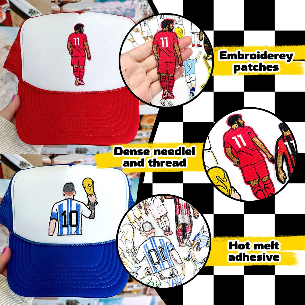 Soccer Embroidered Patches Fabric Football DIY T-shirt Backpacks Decoration Iron on Patch Craft