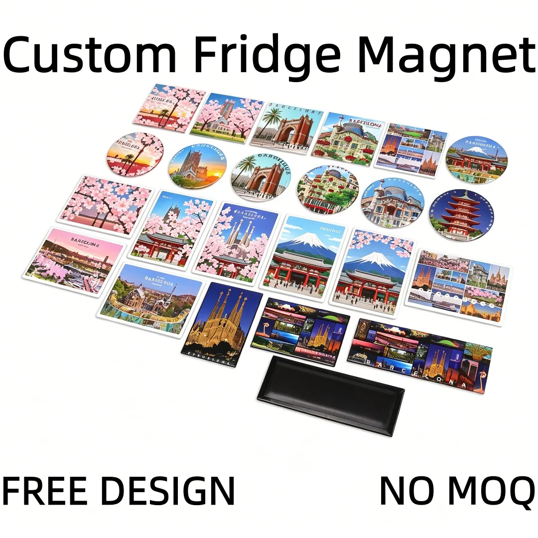 Custom Printed Landmark Personalized Fridge Magnets Travel City Souvenir Refrigerator Magnets Free Design No MOQ