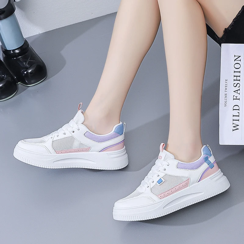 2023 Women\'s Sneakers Platform Casual Breathable Sport Design Vulcanized Shoes Fashion Tennis Female Footwear Zapatillas Mujer