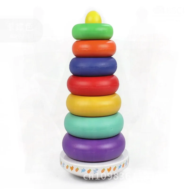 子供用レインボータワー積み重ねおもちゃ カラフルなフェルール 幼児向け早期教育カップ 認知発達 インタラクティブプレイ