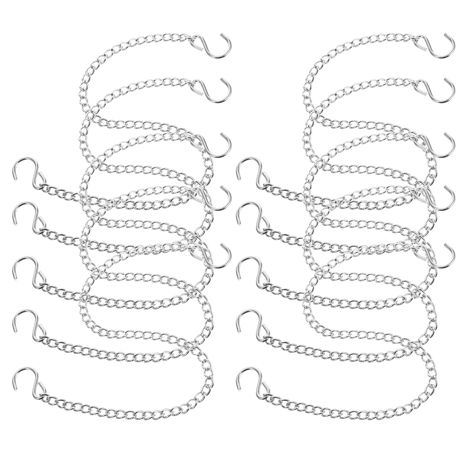 10Pcs Heavy Duty Metal Hanging Chains with Hooks for Parking Signs Neon Lightbox Signs Chalkboards Banners Plant Hangers Garden