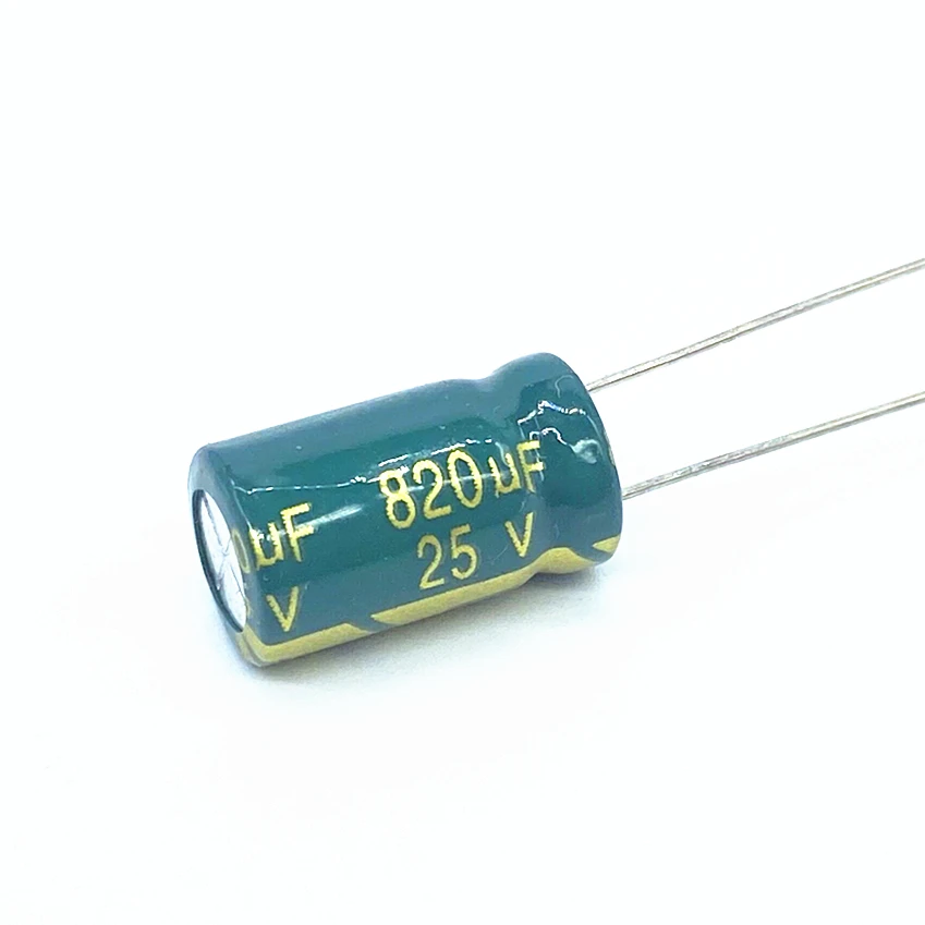 10pcs/lot 25V 820UF Low ESR/Impedance High Frequency Aluminum Electrolytic Capacitor Size 10*16 820UF25V 20%