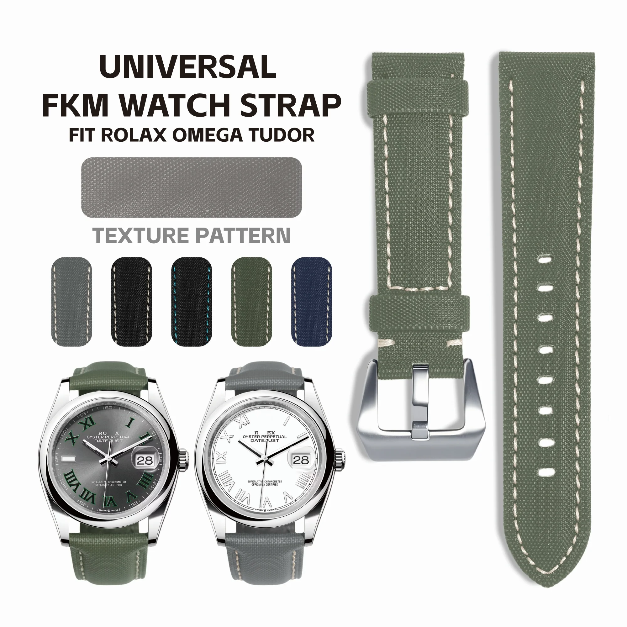 Premium 20mm 22mm 24mm 26mm Premium Sailcloth Watch Straps for Panerai PAM441 359 111 Canvas Nylon Leather Men Bracelet 1