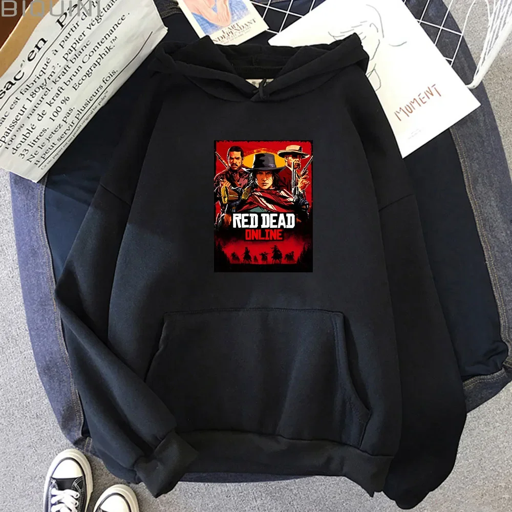 Red Dead Redemption Steed Men Sweatshirts Harajuku Pullovers Streetwear Cartoon Sweatwear Oversize Hoody Vintage Tops Clothes